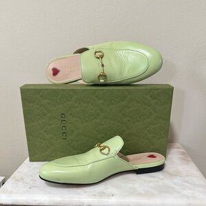 Gucci Princetown Mules Light Green